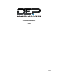 front cover of DEP Employee Handbook 2023