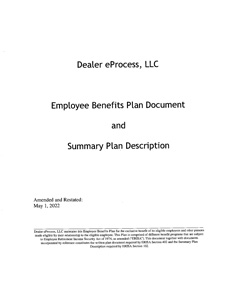 Dealer eProcess Employee Benefits Plan Document and Summary Plan Description