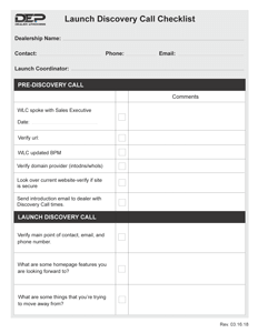 Launch Discovery Call Checklist